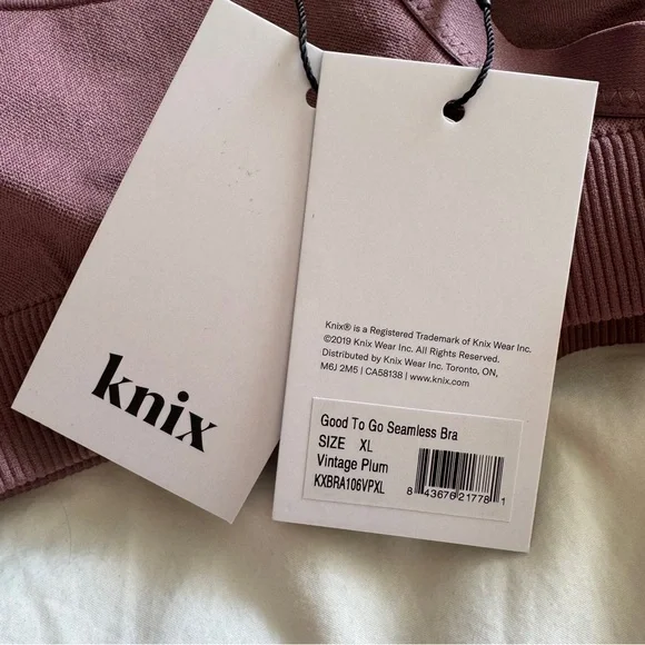 NEW with tags Knix Good to Go Vintage Plum Seamless Bra XL - Picture 4 of 6